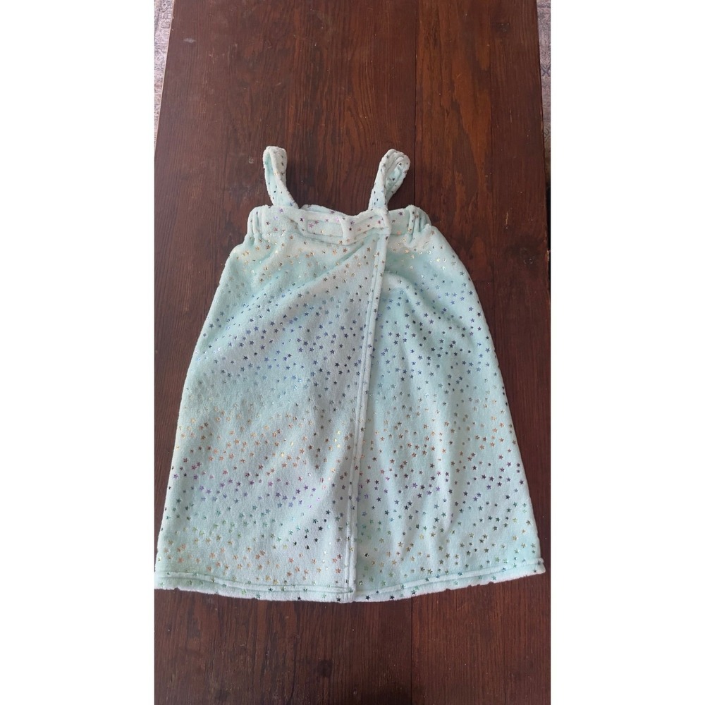 Girls Spa Wrap iscream Soft Fabric Periwinkle Blue metallic stars